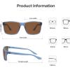 imageSOJOS Polarized Square Sunglasses for Men Lightweight TR90 Frame UV Protection Mens Sun Glasses SJ2645Matte BlueBrown