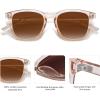 imageSOJOS Polarized Sunglasses for Women Men Classic Large Vintage Style ShadesC2 Transparent Brown FrameGradient Brown Lens