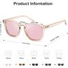 imageSOJOS Polarized Sunglasses for Women Men Classic Large Vintage Style ShadesTransparent BrownPink