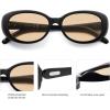 imageSOJOS Retro Oval Polarized Sunglasses for Women Men Vintage 90s Style Designer Inspired Sunnies Sun Glasses SJ2369BlackLight Brown