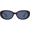 imageSOJOS Retro Oval Polarized Sunglasses for Women Men Vintage 90s Style Designer Inspired Sunnies Sun Glasses SJ2369Dark Brown PatternGreyishblue