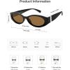 imageSOJOS Trendy Oval Polarized Sunglasses Womens Retro Narrow Chic Thin Y2k Sunnies SJ2364BlackBrown