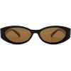 imageSOJOS Trendy Oval Polarized Sunglasses Womens Retro Narrow Chic Thin Y2k Sunnies SJ2364BlackBrown