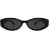 imageSOJOS Trendy Oval Polarized Sunglasses Womens Retro Narrow Chic Thin Y2k Sunnies SJ2364BlackGrey