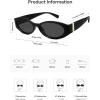 imageSOJOS Trendy Oval Polarized Sunglasses Womens Retro Narrow Chic Thin Y2k Sunnies SJ2364BlackGrey