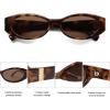 imageSOJOS Trendy Oval Polarized Sunglasses Womens Retro Narrow Chic Thin Y2k Sunnies SJ2364Brown TortoiseBrown