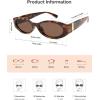 imageSOJOS Trendy Oval Polarized Sunglasses Womens Retro Narrow Chic Thin Y2k Sunnies SJ2364Brown TortoiseBrown