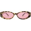 imageSOJOS Trendy Oval Polarized Sunglasses Womens Retro Narrow Chic Thin Y2k Sunnies SJ2364Light Brown TortoisePink