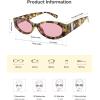 imageSOJOS Trendy Oval Polarized Sunglasses Womens Retro Narrow Chic Thin Y2k Sunnies SJ2364Light Brown TortoisePink