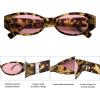 imageSOJOS Trendy Oval Polarized Sunglasses Womens Retro Narrow Chic Thin Y2k Sunnies SJ2364Light Brown TortoisePink