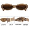 imageSOJOS Trendy Oval Polarized Sunglasses Womens Retro Narrow Chic Thin Y2k Sunnies SJ2364Light BrownBrown