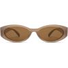 imageSOJOS Trendy Oval Polarized Sunglasses Womens Retro Narrow Chic Thin Y2k Sunnies SJ2364Light BrownBrown