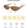 imageSOJOS Trendy Oval Polarized Sunglasses Womens Retro Narrow Chic Thin Y2k Sunnies SJ2364Light BrownBrown