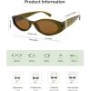 imageSOJOS Trendy Oval Polarized Sunglasses Womens Retro Narrow Chic Thin Y2k Sunnies SJ2364Olive GreenBrown