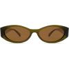 imageSOJOS Trendy Oval Polarized Sunglasses Womens Retro Narrow Chic Thin Y2k Sunnies SJ2364Olive GreenBrown