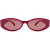 imageSOJOS Trendy Oval Polarized Sunglasses Womens Retro Narrow Chic Thin Y2k Sunnies SJ2364RoseRed