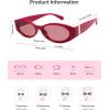 imageSOJOS Trendy Oval Polarized Sunglasses Womens Retro Narrow Chic Thin Y2k Sunnies SJ2364RoseRed
