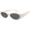 imageSOJOS Trendy Oval Polarized Sunglasses Womens Retro Narrow Chic Thin Y2k Sunnies SJ2364WhiteGrey