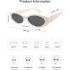 imageSOJOS Trendy Oval Polarized Sunglasses Womens Retro Narrow Chic Thin Y2k Sunnies SJ2364WhiteGrey