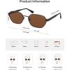 imageSOJOS Trendy Polarized Hexagon Sunglasses for Women Men UV400 Retro Rectangle Shades SJ1238BlackBrown