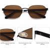 imageSOJOS Trendy Polarized Hexagon Sunglasses for Women Men UV400 Retro Rectangle Shades SJ1238BlackBrown