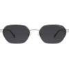 imageSOJOS Trendy Polarized Hexagon Sunglasses for Women Men UV400 Retro Rectangle Shades SJ1238SilverGrey
