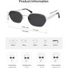 imageSOJOS Trendy Polarized Hexagon Sunglasses for Women Men UV400 Retro Rectangle Shades SJ1238SilverGrey