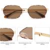 imageSOJOS Trendy Polarized Hexagon Sunglasses for Women Men UV400 Retro Rectangle Shades SJ1238TortoiseBrown