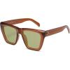 imageSOJOS Fashion Oversized Square Cat Eye Polarized Sunglasses for Women Trendy Cateye Style Womens Sunglasses SJ2179Mocha BrownLight Green