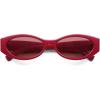 imageSOJOS Trendy Oval Polarized Sunglasses Womens Retro Narrow Chic Thin Y2k Sunnies SJ2364RoseRed