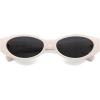 imageSOJOS Trendy Oval Polarized Sunglasses Womens Retro Narrow Chic Thin Y2k Sunnies SJ2364WhiteGrey