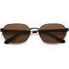 imageSOJOS Trendy Polarized Hexagon Sunglasses for Women Men UV400 Retro Rectangle Shades SJ1238BlackBrown