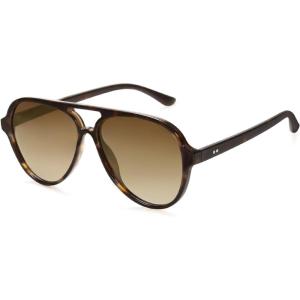 imageSOJOS Classic Polarized Aviator Sunglasses for Women Men Retro Trendy Aviators Shades SJ2201Dark TortoiseBrown