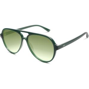 imageSOJOS Classic Polarized Aviator Sunglasses for Women Men Retro Trendy Aviators Shades SJ2201GreenGradient Green