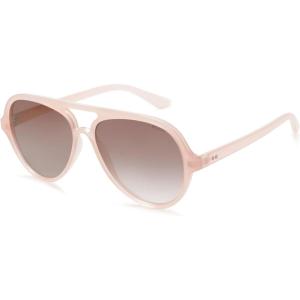 imageSOJOS Classic Polarized Aviator Sunglasses for Women Men Retro Trendy Aviators Shades SJ2201PinkLight Brown