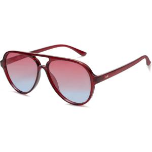 imageSOJOS Classic Polarized Aviator Sunglasses for Women Men Retro Trendy Aviators Shades SJ2201Red BurgundyRed Gradient Blue