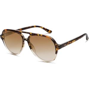 imageSOJOS Classic Polarized Aviator Sunglasses for Women Men Retro Trendy Aviators Shades SJ2201Tortoise Gradient BrownBrown