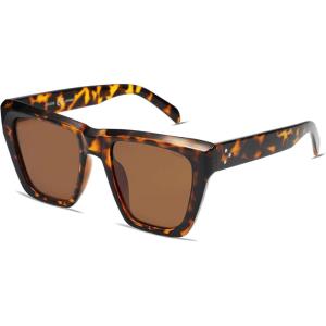 imageSOJOS Fashion Oversized Square Cat Eye Polarized Sunglasses for Women Trendy Cateye Style Womens Sunglasses SJ2179LeopardBrown