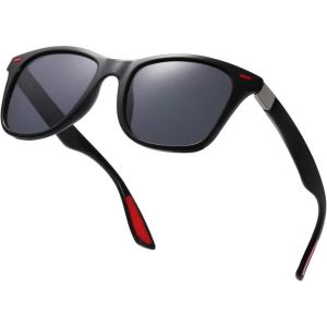 imageSOJOS Polarized Sports TR90 Sunglasses for Running Cycling Fishing Golf Driving SJ2101C1 Black FrameGrey Lens