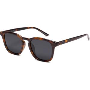 imageSOJOS Polarized Sunglasses for Women Men Classic Large Vintage Style ShadesBrown TortoiseGrey