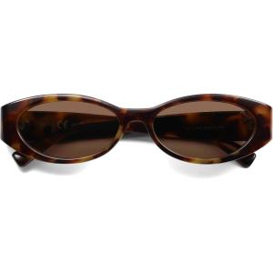 imageSOJOS Trendy Oval Polarized Sunglasses Womens Retro Narrow Chic Thin Y2k Sunnies SJ2364Brown TortoiseBrown