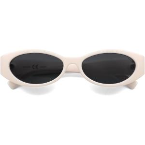 imageSOJOS Trendy Oval Polarized Sunglasses Womens Retro Narrow Chic Thin Y2k Sunnies SJ2364WhiteGrey