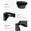 imageSOJOS Acetate Square Polarized Sunglasses for Women Men Handmade Trendy Lightweight Sunnies Rectangular Shades UV400 SJ3116BlackGrey