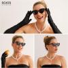 imageSOJOS Acetate Vintage Cat Eye Sunglasses Women Handmade Polarized Retro Trendy Lightweight Fashion 90s Style Designer UV400 Sunnies SJ3114