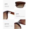 imageSOJOS Rectangle Polarized Sunglasses for Men Women Classic Acetate Frame UV Protective Wide Vision Shades SJ3115BrownBrown