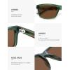 imageSOJOS Rectangle Polarized Sunglasses for Men Women Classic Acetate Frame UV Protective Wide Vision Shades SJ3115GreenBrown