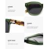 imageSOJOS Retro Polarized Sunglasses for Women Men Classic Round Acetate Frame UV Protection Shades SJ3111GreenGrey