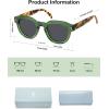 imageSOJOS Retro Polarized Sunglasses for Women Men Classic Round Acetate Frame UV Protection Shades SJ3111GreenGrey