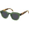 imageSOJOS Retro Polarized Sunglasses for Women Men Classic Round Acetate Frame UV Protection Shades SJ3111GreenGrey