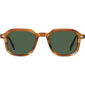 imageSOJOS Acetate Retro Square Sunglasses for Women Men Polarized Handmade Rectangular Trendy Lightweight Sun glasses UV400 SJ3121